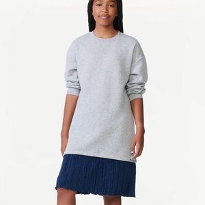 Free Assembly Gray Navy Blue Sweatshirt Dress